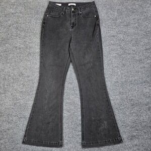 Vigoss High Rise Flare Jeans Women's 29 Black Dark Wash Denim Stretch